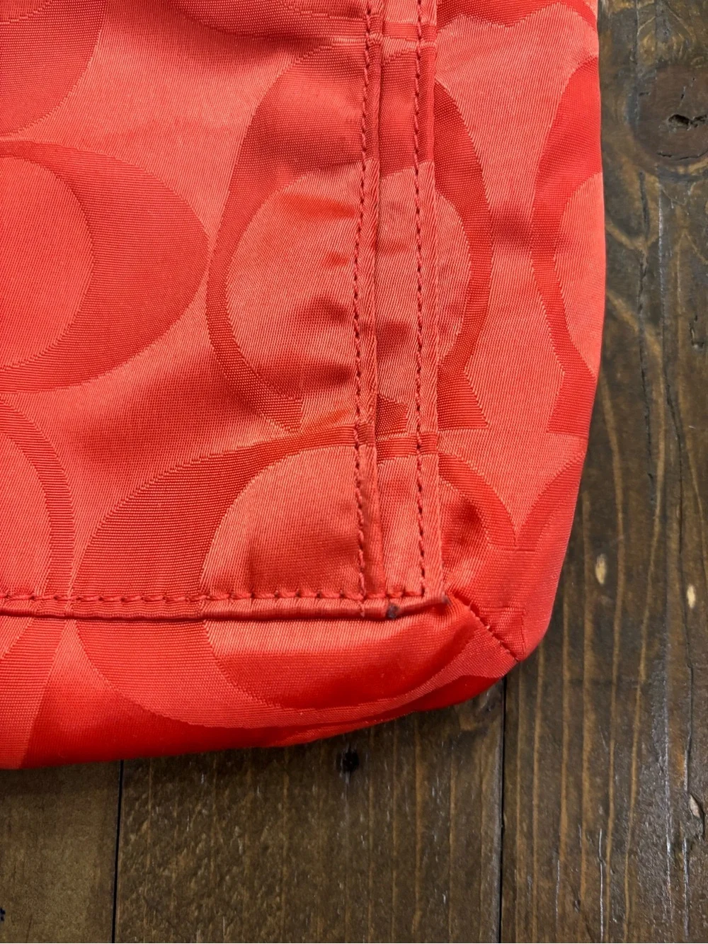Coach Getaway Signature Nylon File Bag in Coral Red